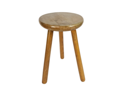 Krukje - Driepoot - Melkkrukje - Tabouret - Charlotte Perriand stijl - hout - 60's