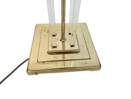 Lucite  - vloerlamp -  jaren 1970 - messing - plexiglas - Hollywood regency vloerlamp - 70's