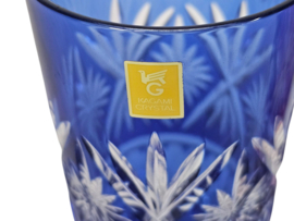 Kagami kristal - Edo Kiriko - rood & blauw - 2 stuks - Japan - 2000