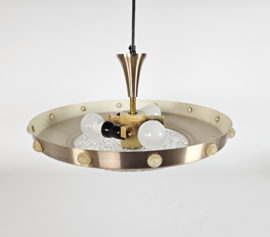 Vintage -  Lakro style - Ufo hanglamp - 'Champagne gold' - glas - 70s