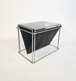 Max Sauze studio -  side table - lectuurbak - metaal -glas - 70s