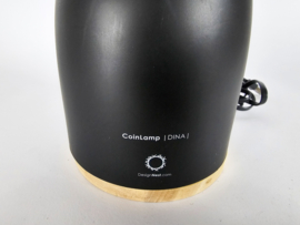 Coinlamp - model  Dina - Maak Studio - Spaarpot - Bewustwording Lamp - zwart