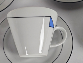 Kronester Bavaria  voor Van Nelle - 7 x kop en schotel - porselein - Post Modern - 80s