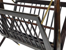 Cesare Lacca - Italian design - Magazine holder - gelakt hout - messing - 50's