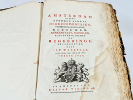 Amsterdam - Jan Wagenaar - Beschryving van Amsterdam verkort gevolgd naar den heer Jan Wagenaar - 1765 (deel II)  en 1767 (deel III) -