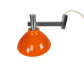 Space Age -  Vintage - Aluminium wandlamp met kunststof kap - mid century