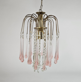 Vintage - Italiaans design - Murano glass chandelier - waterval - kroonluchter - Paolo Venini - ‘Teardrops’ - 70's