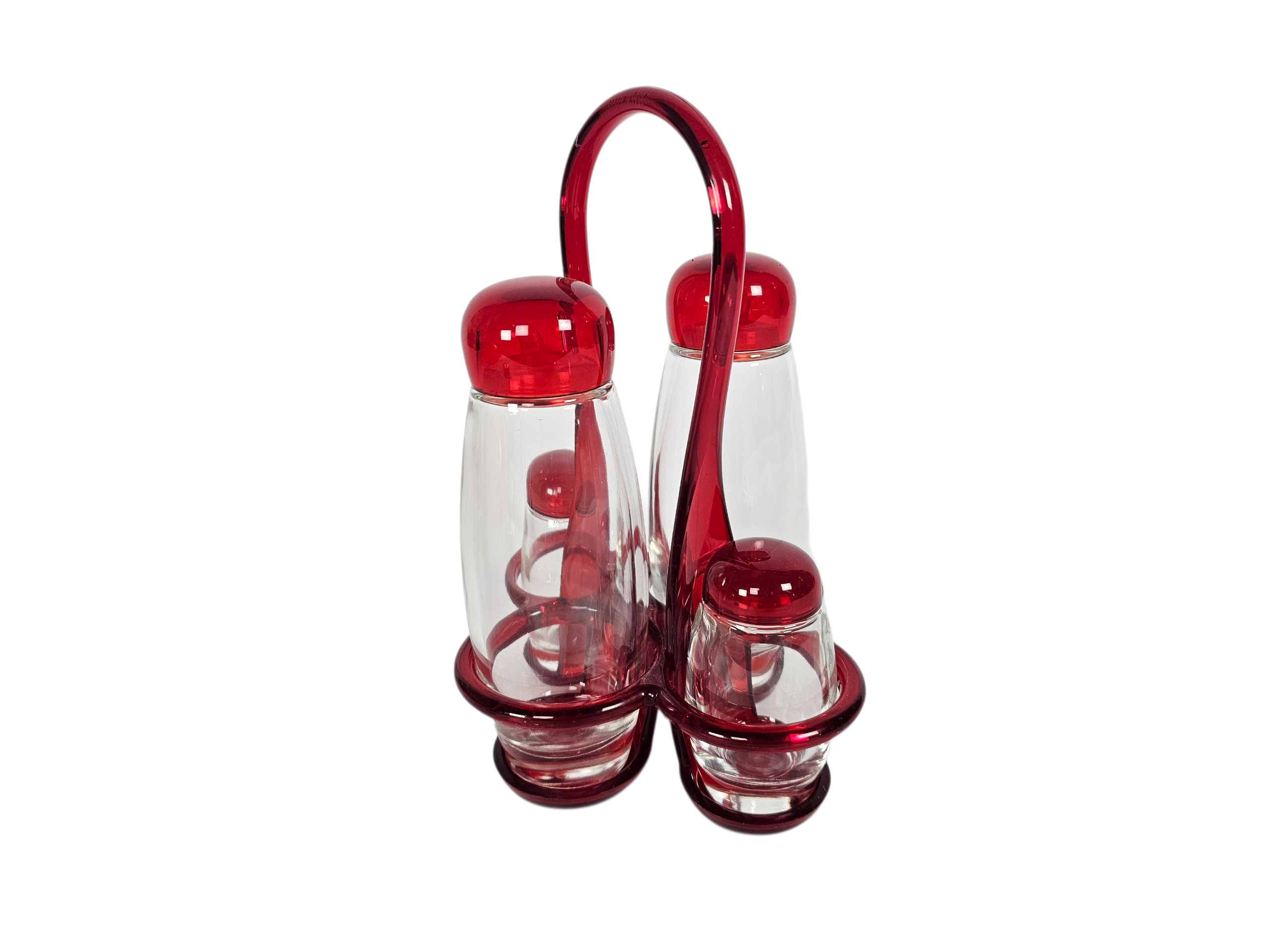 Guzzini - Made In Italy - Glas Cruet set - design Elisabeth Vidal - Italie - 90's