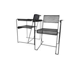 Pilastro stijl - Post Modern -  (2) chairs - geperforeerd staal - Holland - 70's