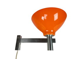 Space Age -  Vintage - Aluminium wandlamp met kunststof kap - mid century
