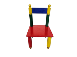 Potlood stoeltje - kinderstoeltje - Memphis stijl - hout