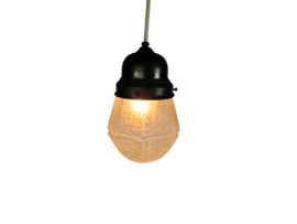 Gispen stijl - hanglamp - 'frosted glas' - koper - 60's