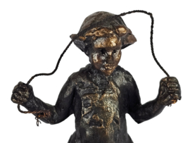 Astrid Veldhuyzen-Koppen - meisje met springtouw - sculptuur - 1990s