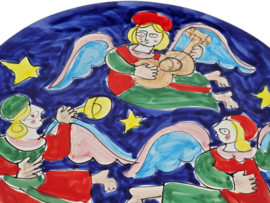 La Musa Ceramiche - XL bord - Giovanni De Simone style - hand painted - Picasso - 80's