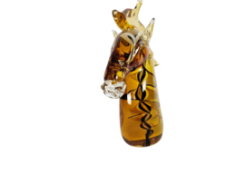 Murano glas - sculpture - 'horse head' - amber glas - 3e kwart 20e eeuw