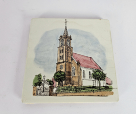 Kunstaardewerkfabriek De Drietand - Gouda - 3 x tegel - Vianen  - 3e kwart 20e eeuw
