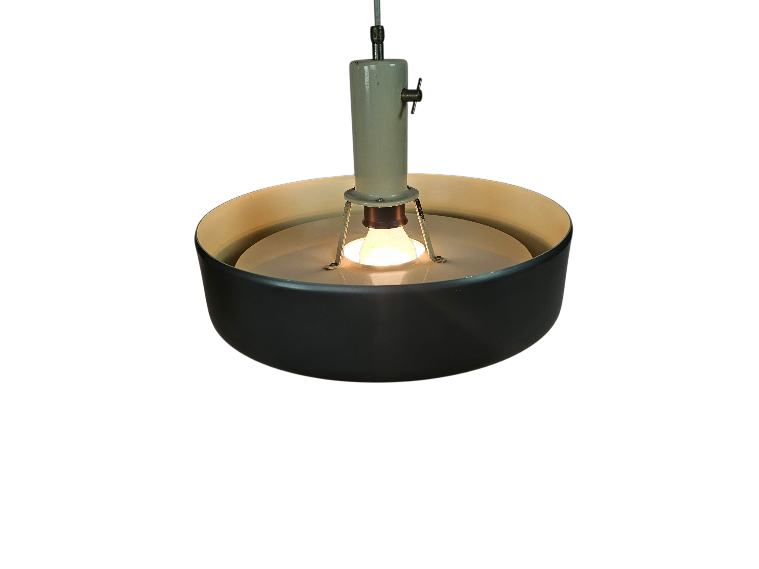 Anvia Almelo - J. Hoogervorst - "model 4017"  - Ufo hanglamp -  antraciet - Dutch design - 60's