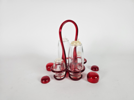 Guzzini - Made In Italy - Glas Cruet set - design Elisabeth Vidal - Italie - 90's