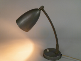 Bureaulamp - grijs metallic - flexibele slang - 1950's