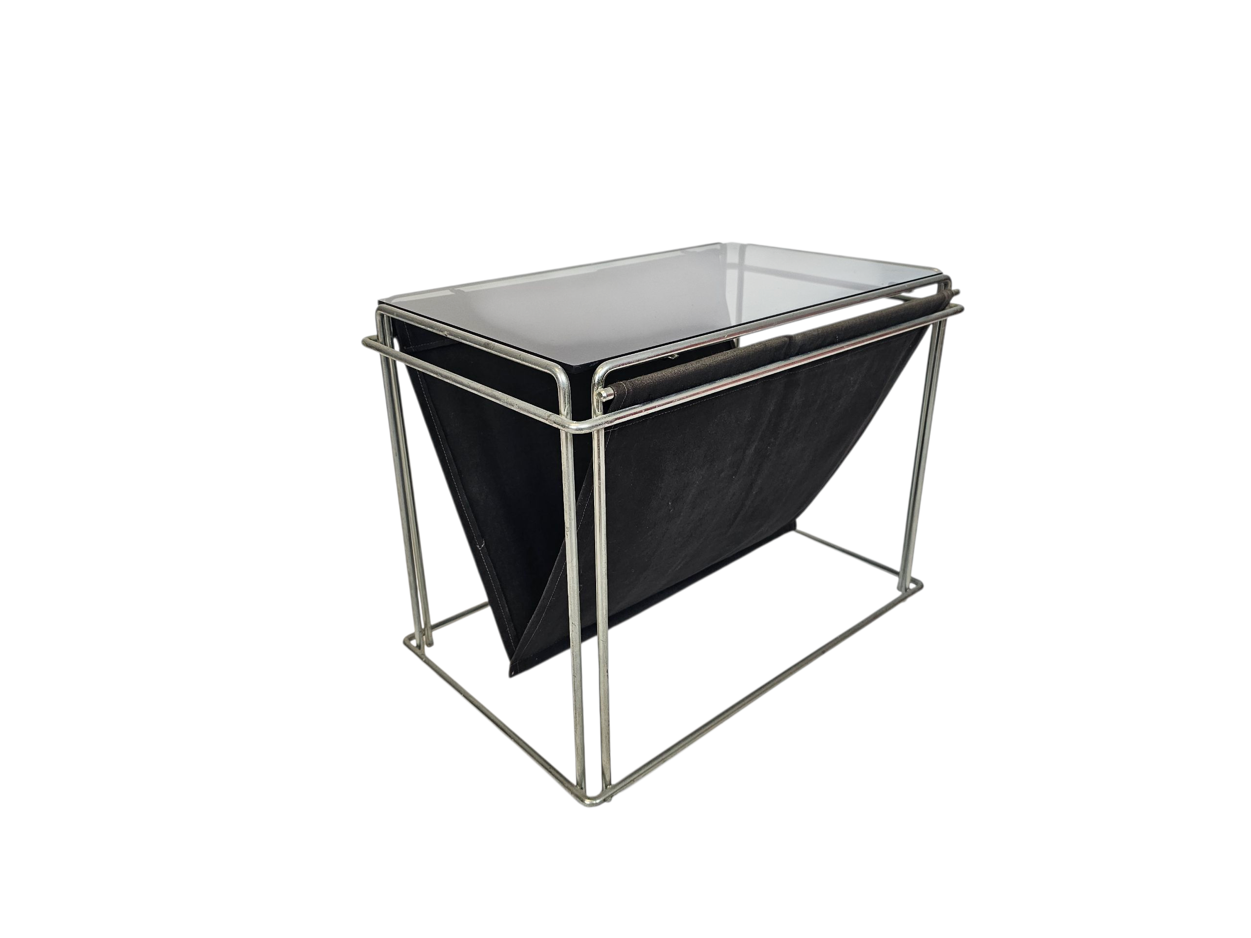 Max Sauze studio -  side table - lectuurbak - metaal -glas - 70s
