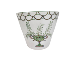 Vintage - keramische bloempot - Italiaans  - hand geschilderd  - bloemen - 60's
