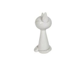Potterie Peter Selhorst - wit -geglazuurde XL Kat - 1980'S