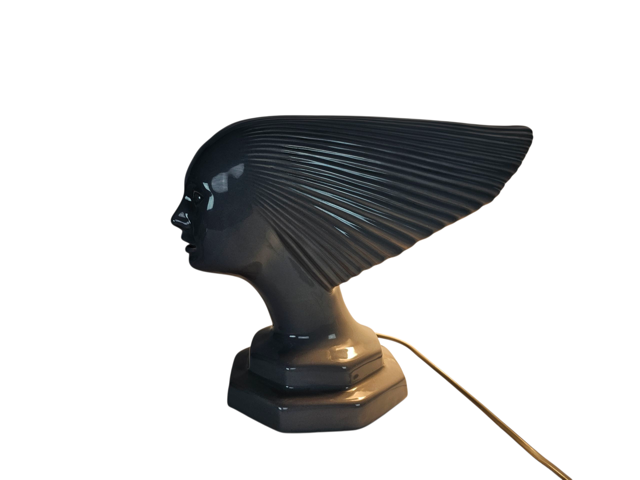 Vintage  - Rene Lalique stijl - design Hubert Olivier -  tafellamp - keramiek -  Frankrijk - 1960's