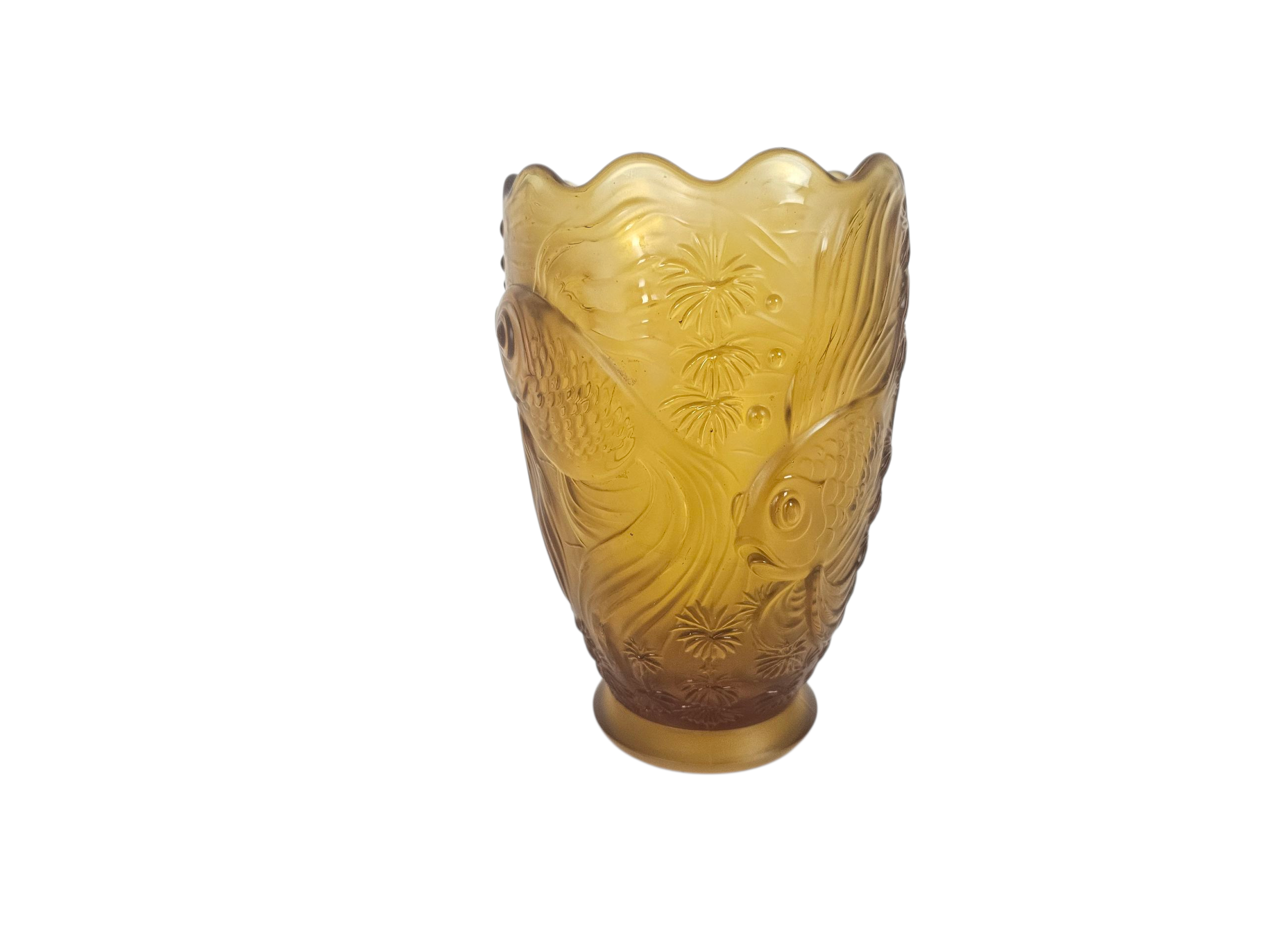Josef Inwald - Barolac - "Koi karper" - persglazen vaas - gesatineerd glas - model "Poison" - 1930's