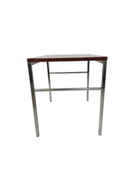 Vintage - teakhout - bijzettafel  chroom - industrieel - Holland - 60's