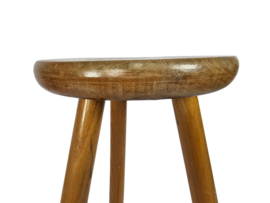 Krukje - Driepoot - Melkkrukje - Tabouret - Charlotte Perriand stijl - hout - 60's