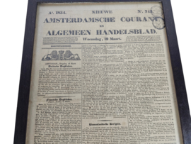 'Nieuwe Amsterdamsche Courant Algemeen Handelsblad' - ingelijst - 1843