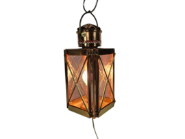 Scheepslamp - ruimlantaarn - koper - glas- messing - Holland - 3e kwart 20e eeuw