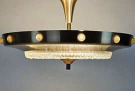 Vintage -  Lakro style - Ufo hanglamp - 'Champagne gold' - glas - 70s