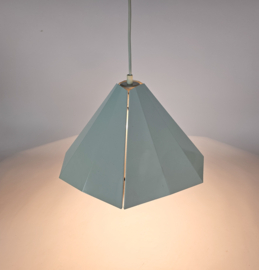 D - L lampen Holland - Pyramide hanglamp - metaal - wit - 80s
