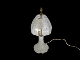 Vintage - kristal - geslepen glas - bloemmotief - tafellamp - 90's