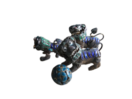 Foo (Fu) dogs -  Filigraan - Emaillen -  cloisonné - miniatuur -  zilver - verguld  ~ 3 stuks - Chinese sieraden ~ 20e eeuw