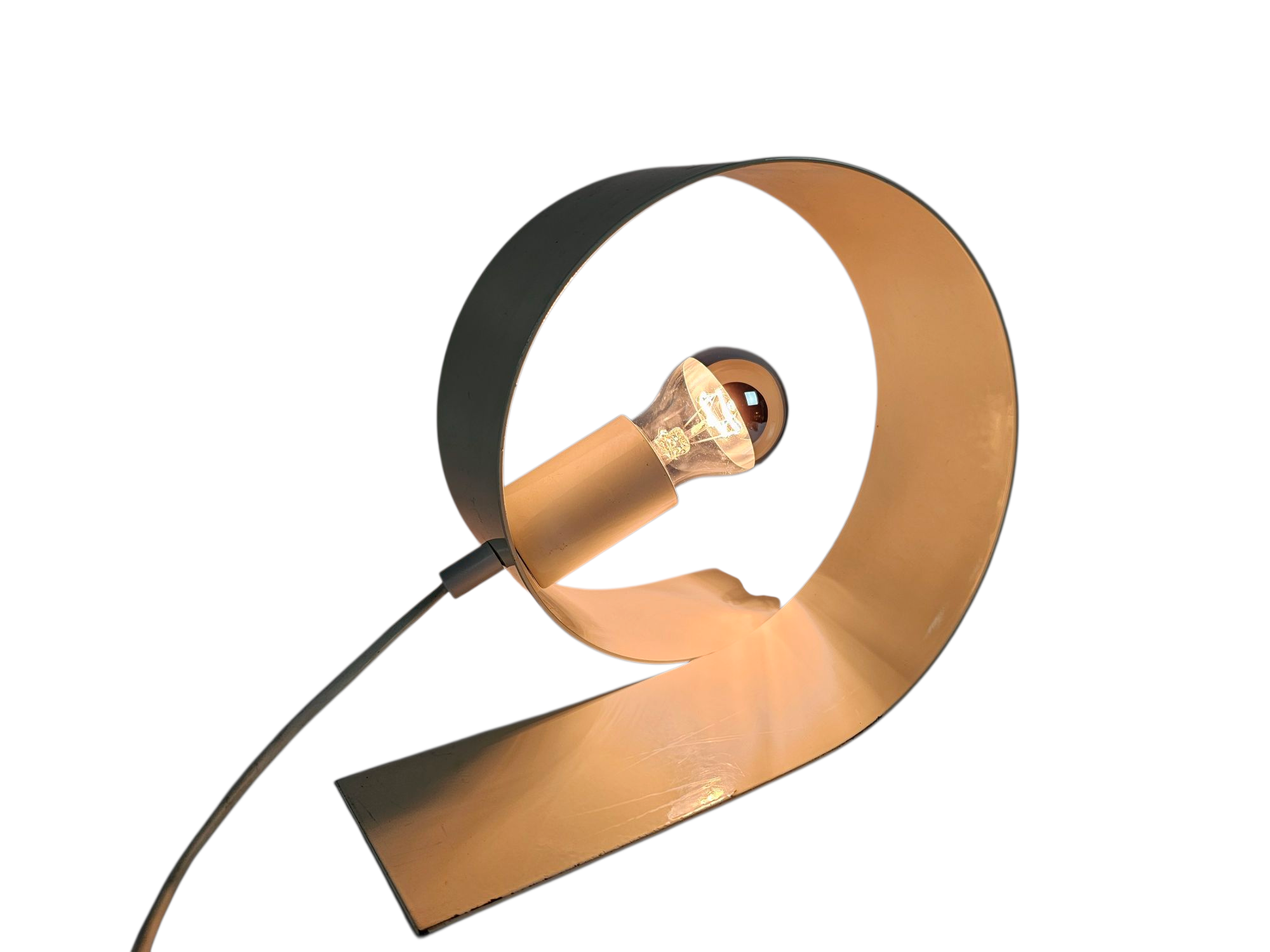 Massive -  Made in Belgium - Looping lamp - tafellamp - wit gelakt - 90's