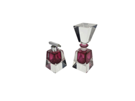 Murano Sommerso - Flavio Poli - roze en helder glas - parfumfles met stop /  verstuiver -  1960's