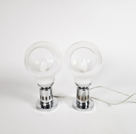 Murano  - Mazegga - Carlo Nason - tafellampen (2) set - glas - chroom - 60's