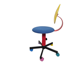 Ikea - Pop Art - Memphis design - bureaustoel - metaal - hout - 80's