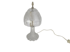 Vintage - kristal - geslepen glas - bloemmotief - tafellamp - 90's