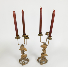 Hollywood Regency - set kandelaars - verguld - gold look - 3e kwart 20e eeuw