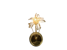 Hollywood Regency stijl - messing - verguld - kristal - wandlamp - 80s