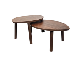 Ikea - model Stockholm - design Ola Wihlborg - 'Nesting tables' set - walnoot fineer
