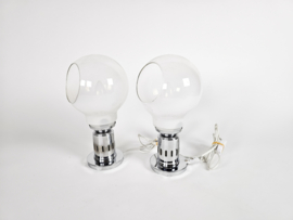 Murano  - Mazegga - Carlo Nason - tafellampen (2) set - glas - chroom - 60's