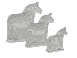 Lindshammar Glasworks Sweden - Dala Horse (3) - Kristal - Zweden - 70's