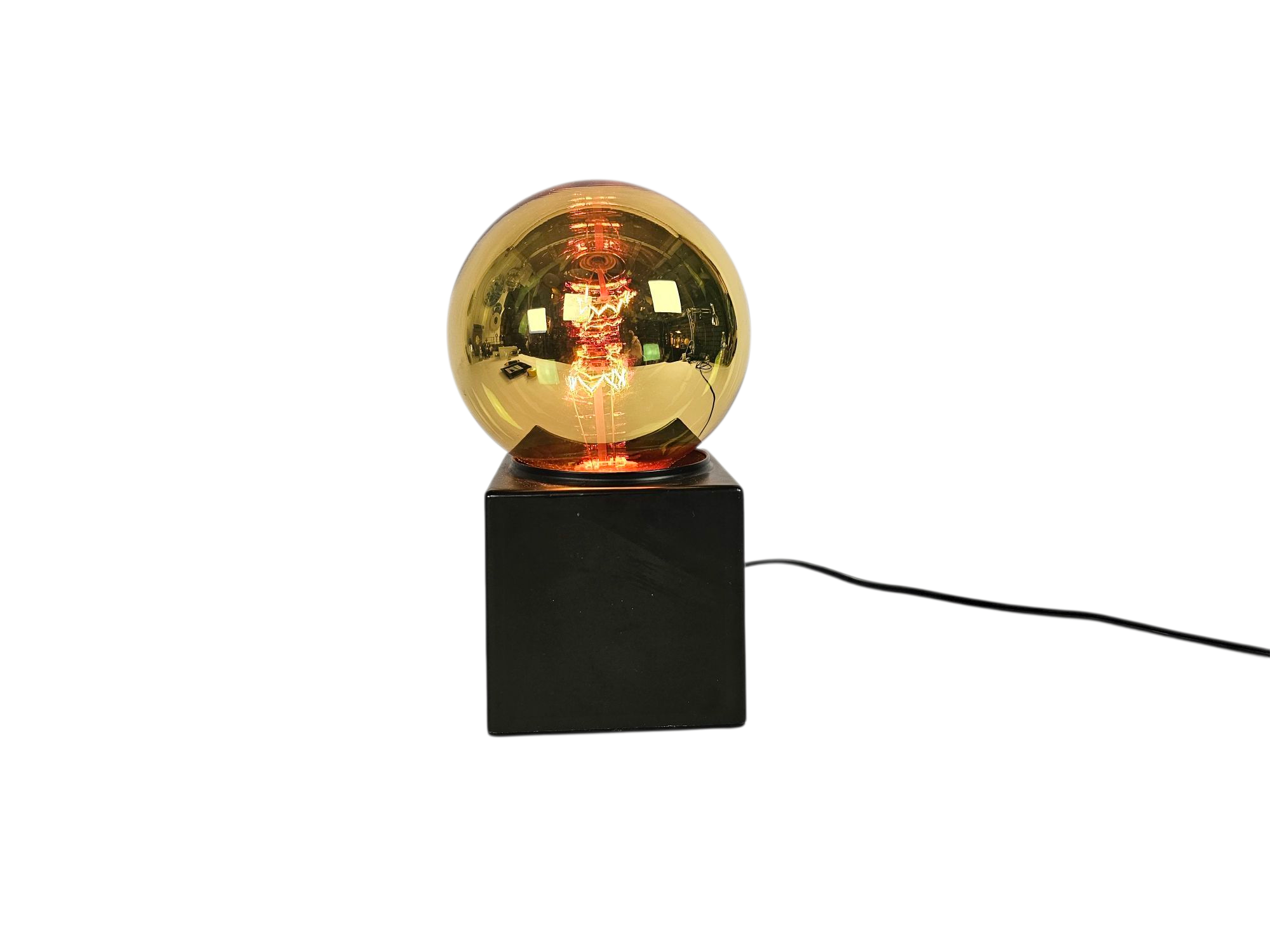 Dutch design - Space Age - Philips design spiegelbol lamp - tafel/bureaulamp - 70's