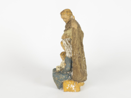 Maria - Jozef - Jezus - beeld - gips - gesigneerd WF - 1e helft 20e eeuw