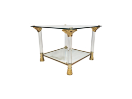 Bijzettafel - Hollywood Regency style - verguld - messing - 70's