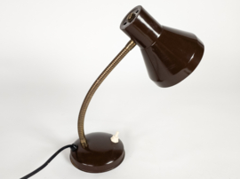 Hala Zeist - bureaulamp - model 703 - flexibele hals - bruin - 60's